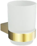Brushed Gold Soap Dispenser Paper Holder Towel Rack Bathrobe Hook Towel Bar Cup Holder Stainless Steel Bathroom Hardware Set,Cup Holder