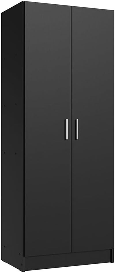 Madesa Kitchen Pantry Storage Cabinet 2 Doors with 5 Utility Shelves 23' L Wooden Organization Unit for Kitchen - Black