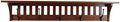 Rustic Red Door Co. Mission Style Coat Rack Wall Mounted with Shelf, Entryway Wooden Hanger with 5 Wrought Iron Hooks for Jacket, Towel or Hat, Farmhouse Decor, 51.5' Cherry Wood and W. Cherry Stain