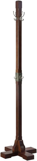 Proman Products Windsor Freestanding Wooden Coat Rack Stand with 12 Hanger Hooks for Clothes, Hats, Purses, Bags at Entryway, Bedroom, Living Room, Office, Mudroom, Walnut