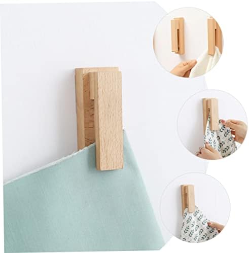 4pcs Solid Wood Towel Hook self Adhesive Towel Hooks Key Wall Hook Decorative Wall Hook Wall Hanger Decor Bath Towel bar Coat Rack Hooks Scarf Bag Wooden Accessories Child