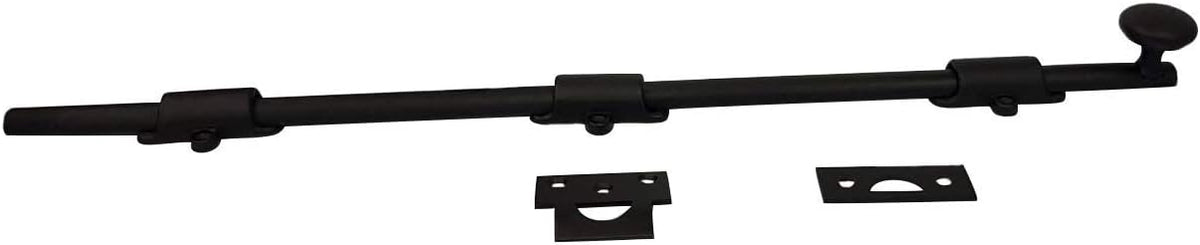 QCAA Solid Brass Dutch Door Bolt, 42', Matte Black, 1 Pack, Made in Taiwan