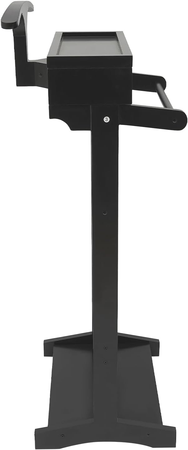 TFCFL Suit Valet Stand, Wooden Suit Rack for Men and Women, Clothes Valet Stand with Drawer & Trouser Holder, Mens Valet Stand, Valet Stand for Bedrooms, Living Rooms, Hallways, Foyers(Black)