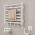 Heated Towel Rack Wall Mounted, Towel Warmers for Bathroom, 7 Bar Towel Warmer Rack with Hook, Plug in Heater, Electric Hot Towel Dryer, Rapid Heating,Multifunctional,White