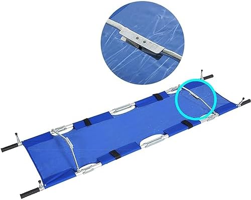 Portable Folding Stretcher - Lightweight Aluminum First Aid Rescue Stretcher with Handles for Emergency Medical Use, Durable Disability Care Supplies, Ideal for Rescue Teams (Blue)