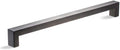 12 Inches 1-Sided Stainless Steel Modern Entry Door Handle Matte Black Powder Coated, Sliding Door Handle External Push Pull for Single Doors Double Doors Glass Metal Wood, Square Rectangle Shaped Bar
