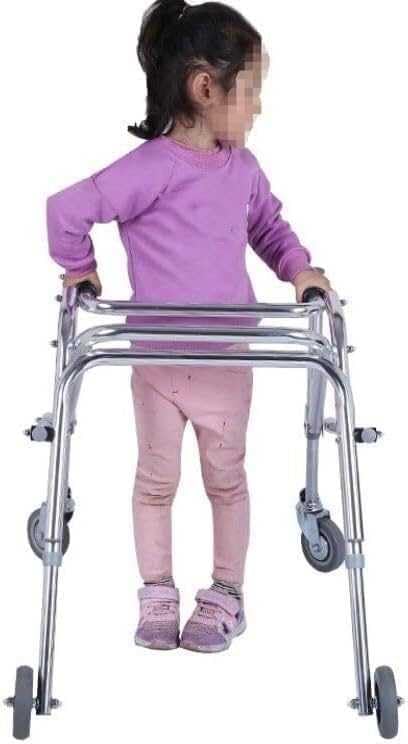 Adjustable Height Folding Walker for Kids with Cerebral Palsy, Disability Rehabilitation Walking Frame for Children, Aid for Auxiliary Walking