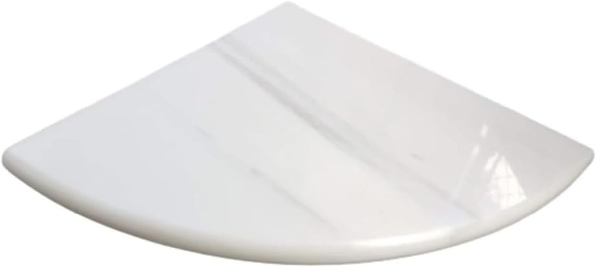 Tenedos Premium Bianco Dolomite Marble Shower Corner Shelf 9 Inch Polished Set of 5 for Bathroom Storage Soap Shampoo Holder Elegant Natural Stone Accessory