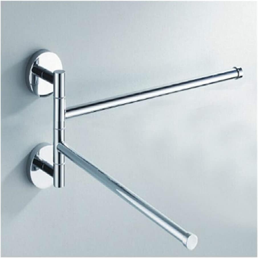 Bathroom Towel Bar Stainless Steel Activity Towel Bar/Tripod, Punch-Free Rotating Swivel Towel Rack, Hair Dryer Holder Bathroom Accessories Towel Holder Organizer (Color : 2towel Bars)