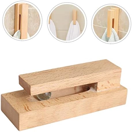 4pcs Solid Wood Towel Hook self Adhesive Towel Hooks Key Wall Hook Decorative Wall Hook Wall Hanger Decor Bath Towel bar Coat Rack Hooks Scarf Bag Wooden Accessories Child