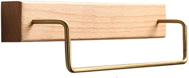 Towel Rack Black Walnut Wood Towel Rack Wall Mounted Retro Towel Bar Wooden Towel Holder Brass Towel Rail (Color : Brown Size : 60cm) (Wood Color 30cm)