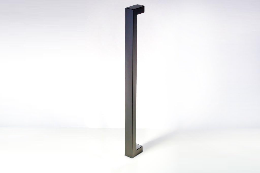 16 Inch Single-Sided Modern Matte Black Door Handle Pull, Stainless Steel Push Pull Handle for Wood Glass Metal Single or Double Doors Shower Doors Sliding Barn Door, Square Rectangular Shape Bar