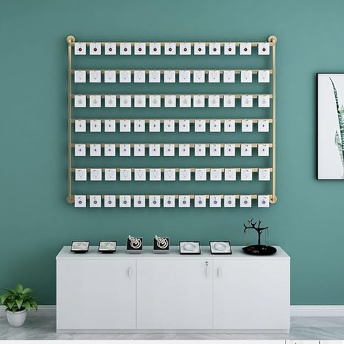 Wall Mounted Jewelry Organizer - Metal Display Rack with Hooks for Necklaces, Keyrings, Hats - Stylish Storage Shelf for Closet & Retail Use, Space-Saving Solution (Black 100×120CM)