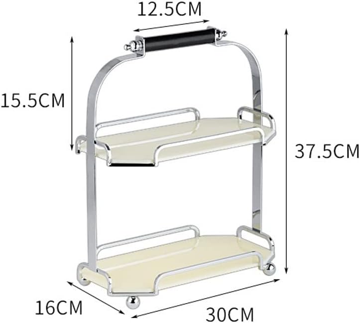 2-Tier Bathroom Corner Shelf with Handle, Bathroom Counter Organizer, Kitchen Countertop Organizer, Makeup Shelf Organizer and Storage, Perfect Storage Tray for Bathroom, Kitchen, Vanity(B)