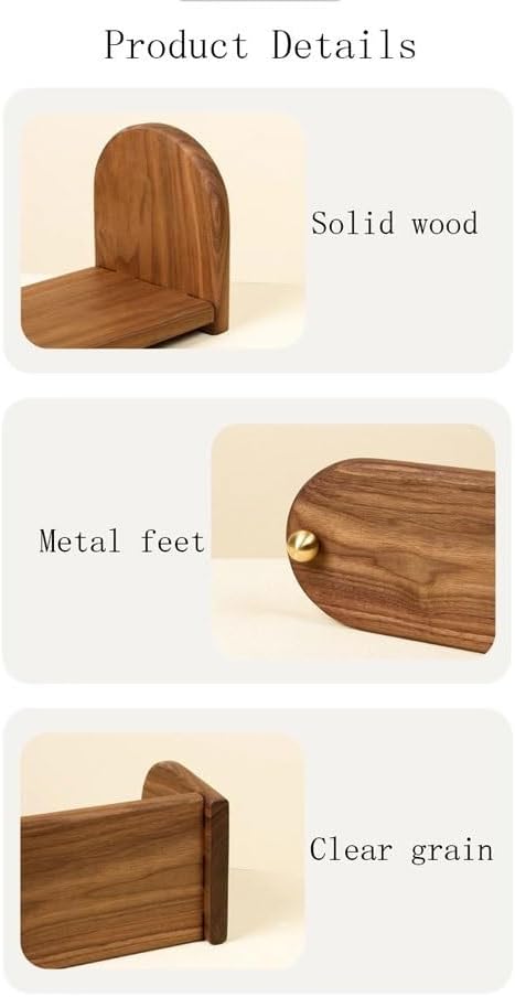 Book Stand Slope Desktop Bookshelf, Wooden Desk Organizer Shelf and Display Rack with Book Ends, Storage Shelf for Office Home Decor Kitchen Countertop Bookshelf
