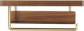 Paper Holder WithWalnut Wooden Shelf Tissue Roll Hanger Wall Mounted Towel Bar Stainless Steel