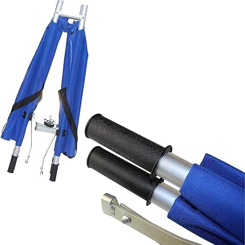 Portable Folding Stretcher - Lightweight Aluminum First Aid Rescue Stretcher with Handles for Emergency Medical Use, Durable Disability Care Supplies, Ideal for Rescue Teams (Blue)
