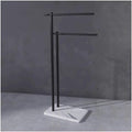 Towel Rail Freestanding Bathroom Towel Rack Floor-Standing Towel Rack Light Luxury Creative Marble Bathtub Bathroom Storage Towel Bar Towel Stand(Black+White)