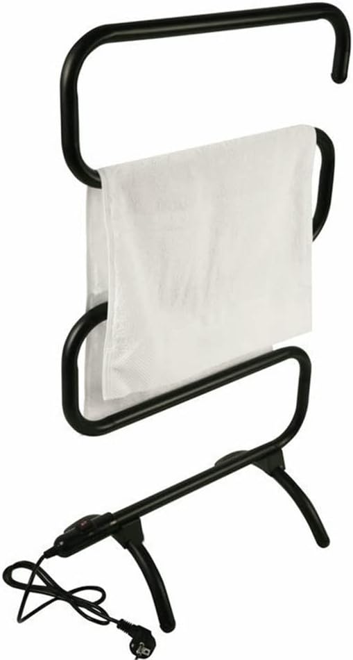 Exquisite Bathroom Shelves Towel Dryer Wall-Mounted Plug-in Bath Towel Heater, Heated Towel Holder Built-in 5 Bars Towel Warmer Spa Equipment All-Season Helper
