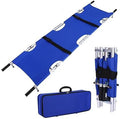 Portable Folding Stretcher - Lightweight Aluminum First Aid Rescue Stretcher with Handles for Emergency Medical Use, Durable Disability Care Supplies, Ideal for Rescue Teams (Blue)