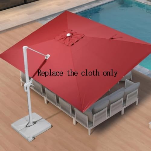 10ft Cantilever Patio Umbrella Replacement Canopy, Square Outdoor Parasol Top, Waterproof Fabric Cover for Garden Market Table, Durable & UV Resistant