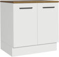 Madesa Hazel Kitchen Base Storage Cabinet with 2 Doors and Shelves 31 Inch Wooden Organization Unit for Pantry - White