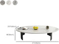 RUNNUP Modern Oval Coffee Table with Slate Top Mid Century Accent Center Sofa Table for Living Room Home Furniture, White 47' L x 24' W x 18' H