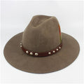 Golf Outdoor Men's Cowboy Hat, Fashion Classic Brown Women's Belt Fedora Party Retro Feather Jazz Hat