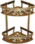LSLYTQ Towel Rail Antique Brass Bathroom Accessories Set, Shelf Towel Bar Cup Holders, Hair Dryer Rack Tissue Holder Roll Paper Holder Soap Dish for Bathroom Kitchen