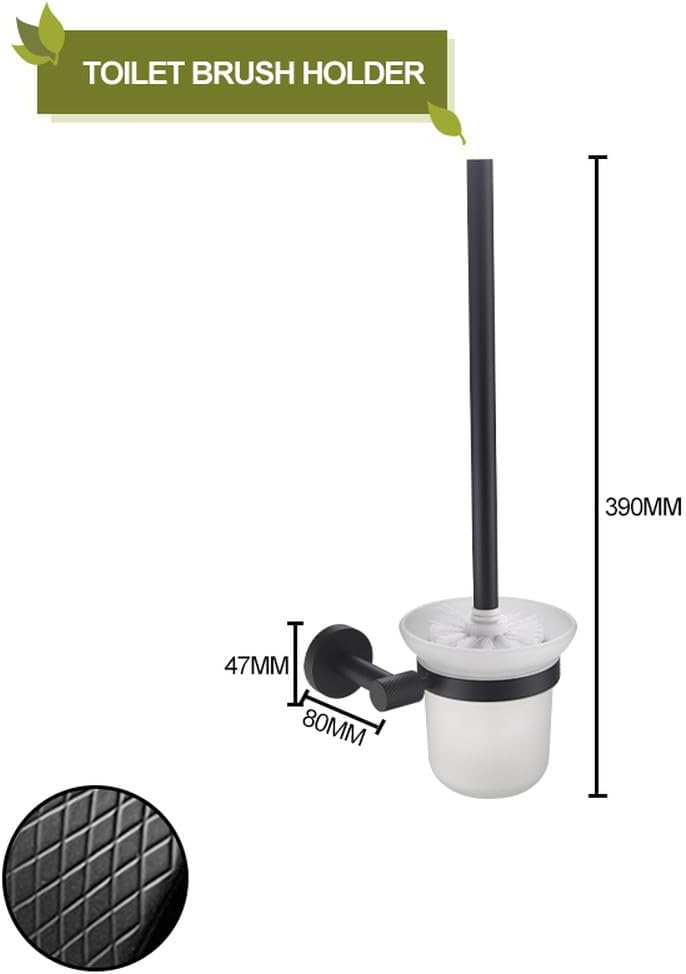 Black Wall Mount Stainless Steel Towel Bar Holder Toilet Roll Bathrobe Hook Hanger Brush Bathroom Accessories Set,Toilet Brush Holder