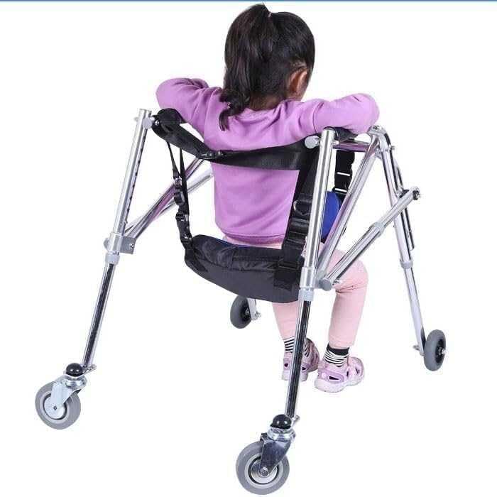 Adjustable Height Folding Walker for Kids with Cerebral Palsy, Disability Rehabilitation Walking Frame for Children, Aid for Auxiliary Walking