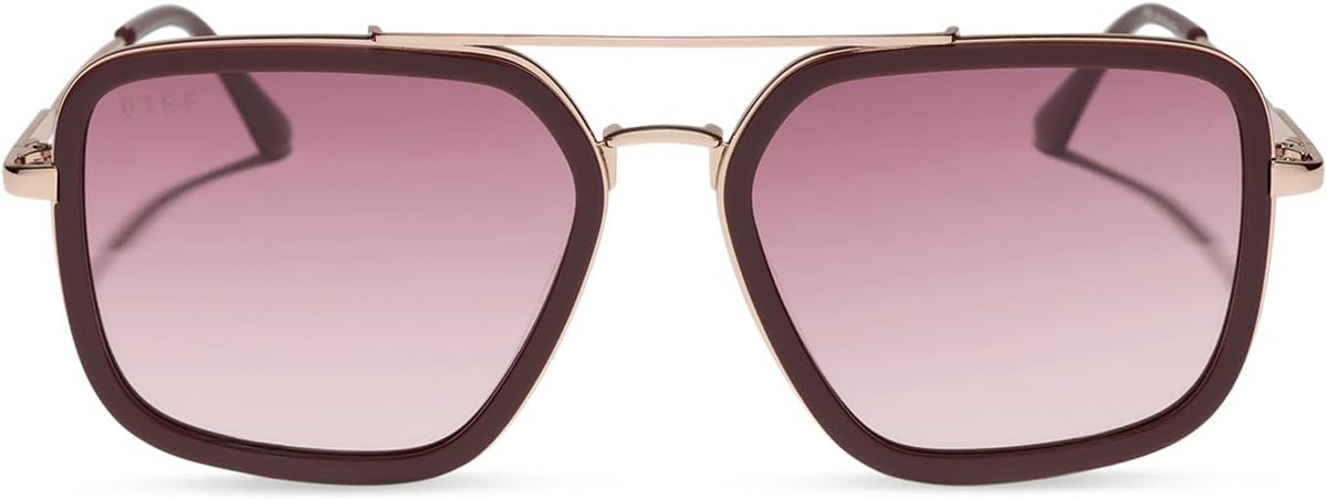 DIFF Jordan Designer Navigator Sunglasses for Women | 100% UVA/UVB Protection | Solid Frames