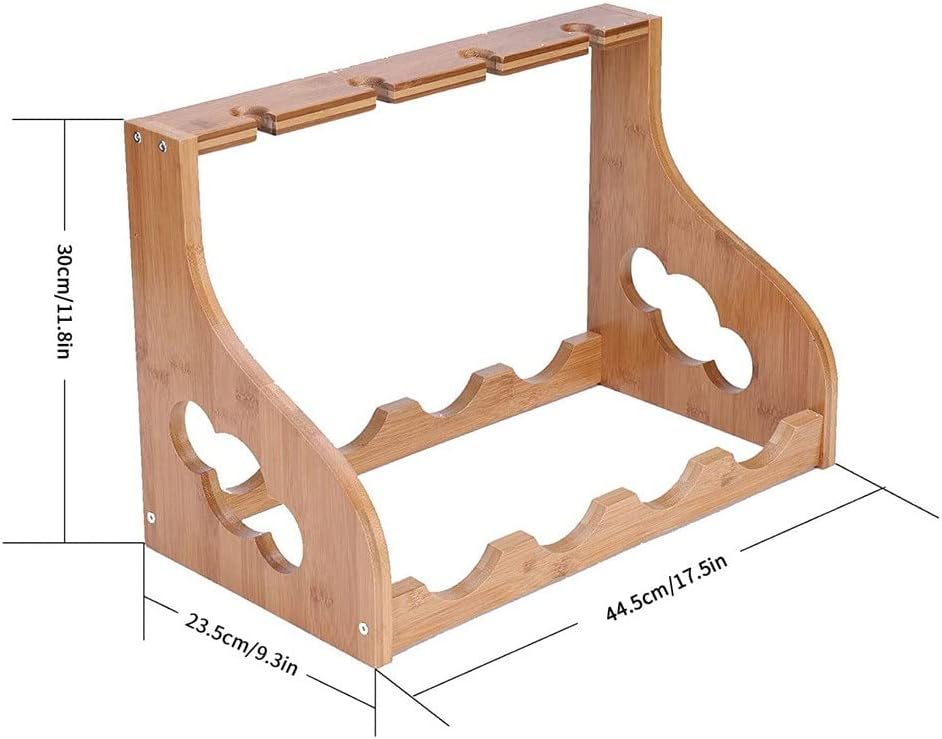 Wooden Wine Glass Rack Free Standing Countertop Cabinet Holder Storage Shelf Kitchen Bar (As Show Fits All)