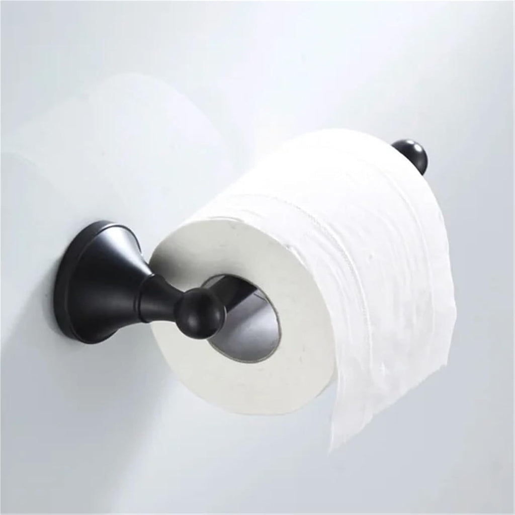 Black Brass Bathroom Accessories Hardware Set Towel Bar Rail Rack Toilet Paper Holder Shower Soap Dish(45cm)