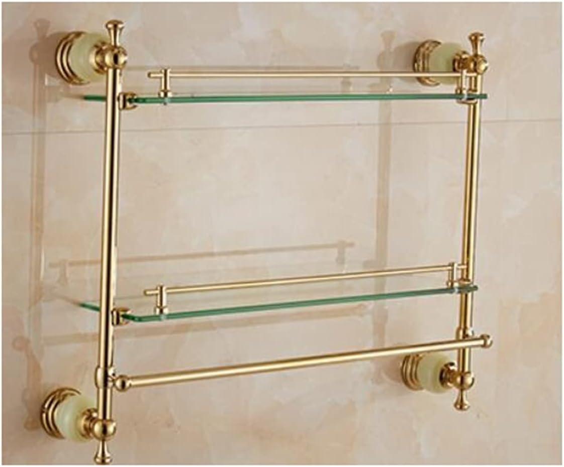 ZTBH Bathroom Hardware Sets Bathroom Accessories Set, Paper Holder, Towel Bar, Soap Basket, Towel Rack, Towel Ring Bathroom Hardware Towel Set (Color : Two Tier Shelf)