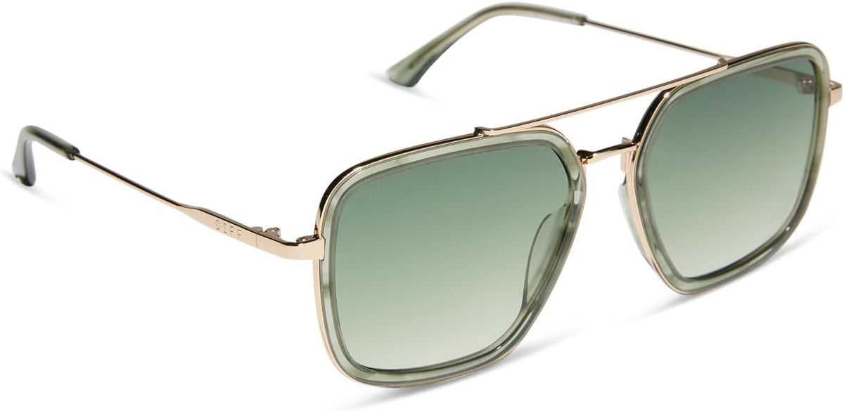 DIFF Jordan Designer Navigator Sunglasses for Women | 100% UVA/UVB Protection | Solid Frames