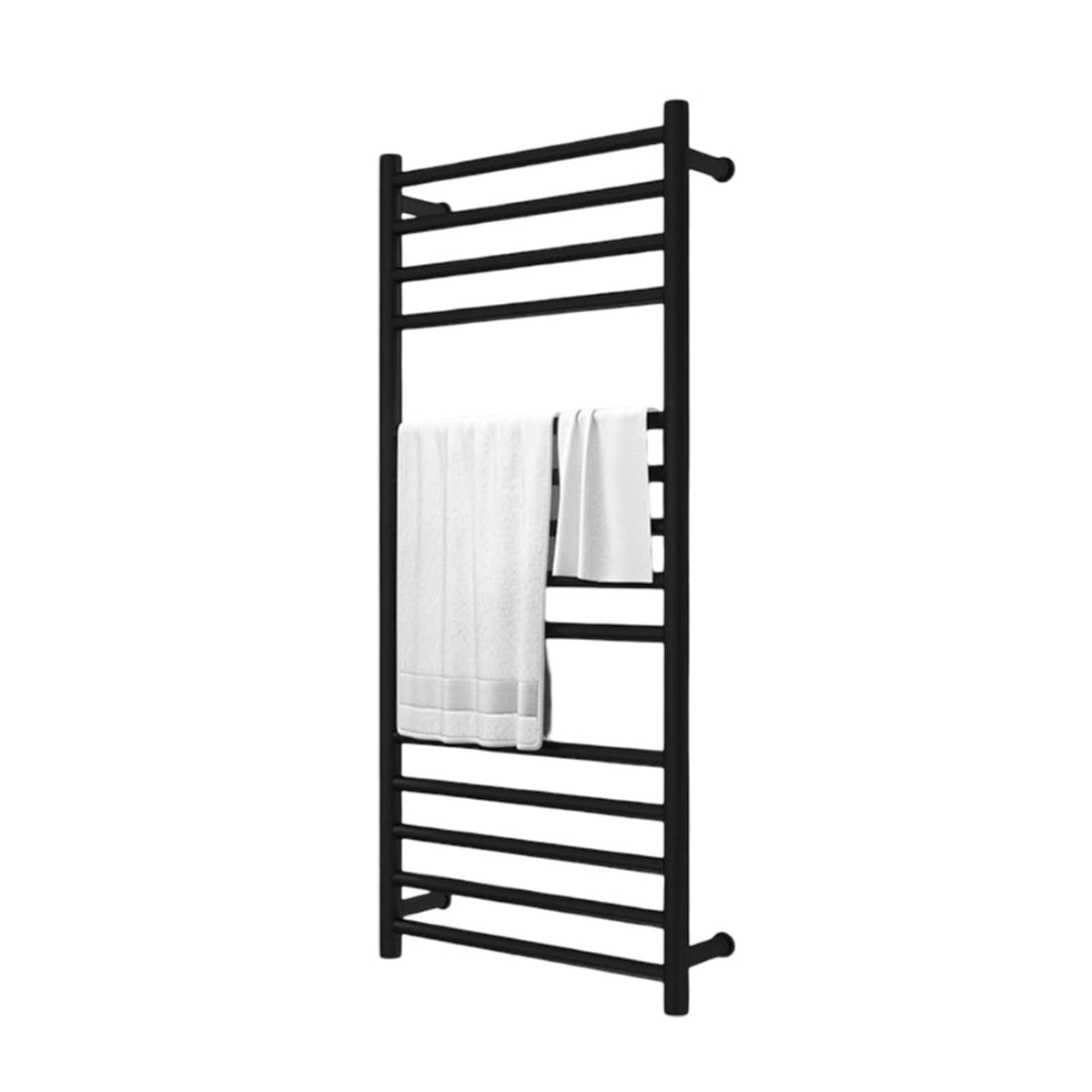 14-Bar Towel Warmer, Wall Mounted Bath Towel Heater, Clothes Airer Dryer, LED Display Panel, Built-in Timer, Adjust Temperature, Hot Towel Warmer Rack for Bathroom Hotel(Black,A)