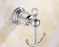 Bathroom Hardware Set Crystal Bath Towel ShelfSliver Chrome Towel Bar Toilet Brush Holder Robe Hook