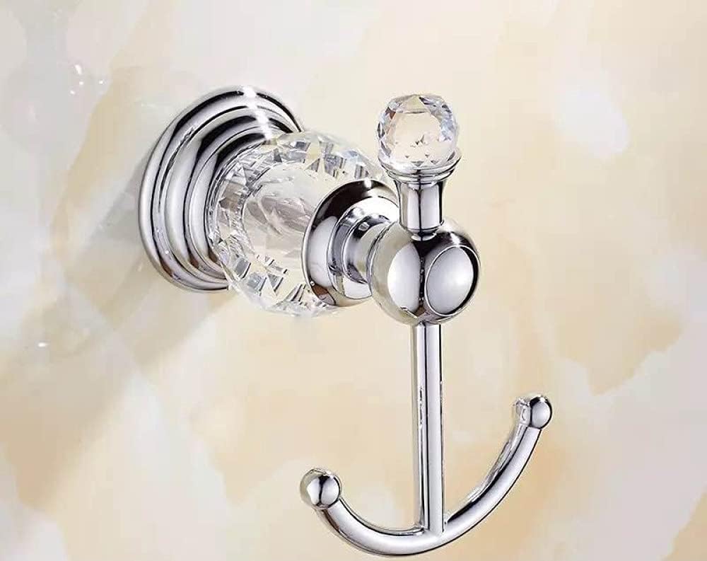 Bathroom Hardware Set Crystal Bath Towel ShelfSliver Chrome Towel Bar Toilet Brush Holder Robe Hook