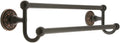 30' Brass Double Towel Bar with Lancaster Rosettes in Oil Rubbed Bronze