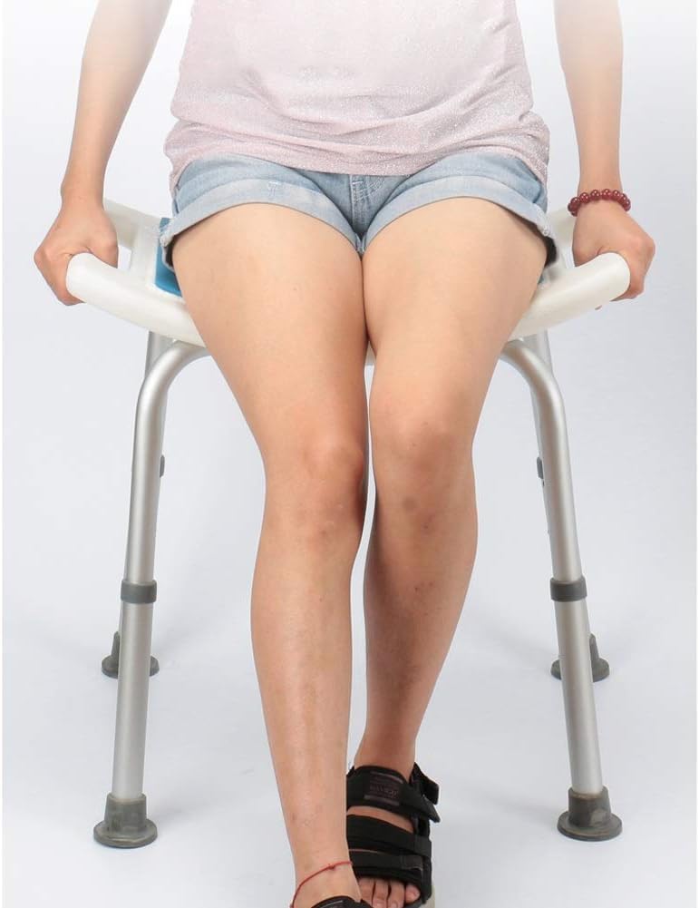 Bath Stool Shower Seat Aluminium Shower Seat Chair Non-Slip Height Adjustable Disability Aid,Suitable for People with Reduced Mobility