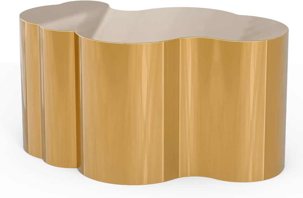 IKIFLY Modern Gold Stainless Coffee Table, Small Cloud Fashion Design Accent Table for Living Room Bedroom