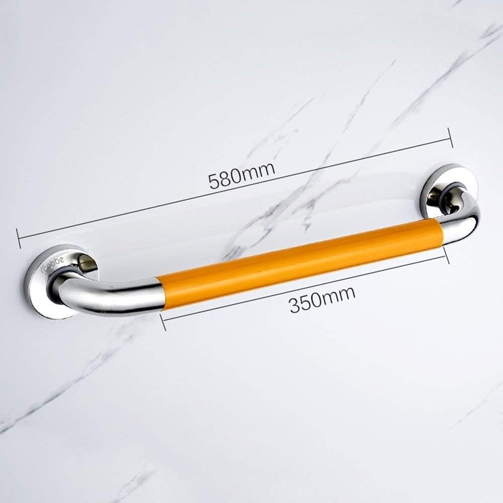Bathroom, Grab Bar Anti-Slip Anti-Fall Handrail -Safety Stainless Steel Grab Rails Polished Chrome -Wall Mounted Handrails Disability Aid Hold with Yellow NYL,50Cm,50Cm