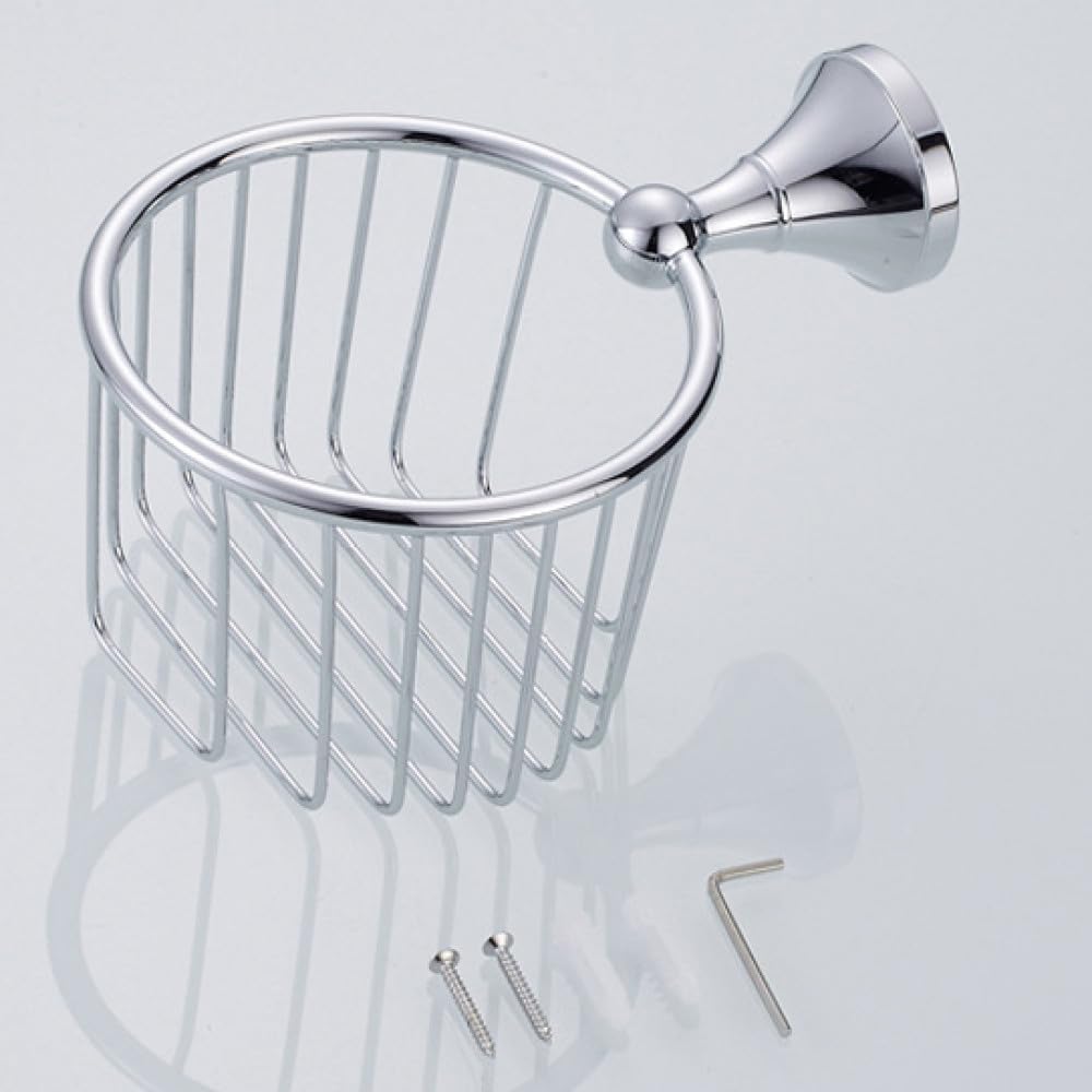 Chrome Bathroom Hardware Set Brass Chrome Double Towel Bar Toilet Brush Shelf WC Paper Roll Holder for Bathroom Accessories Set,Paper Basket