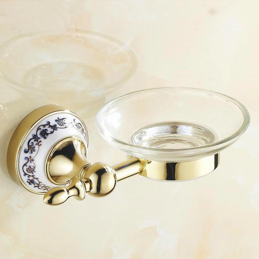 Golden Polished Porcelain Bathroom Accessories Bath Hardware Set Towel Bar Paper Holder Cloth Hook,soap Dish