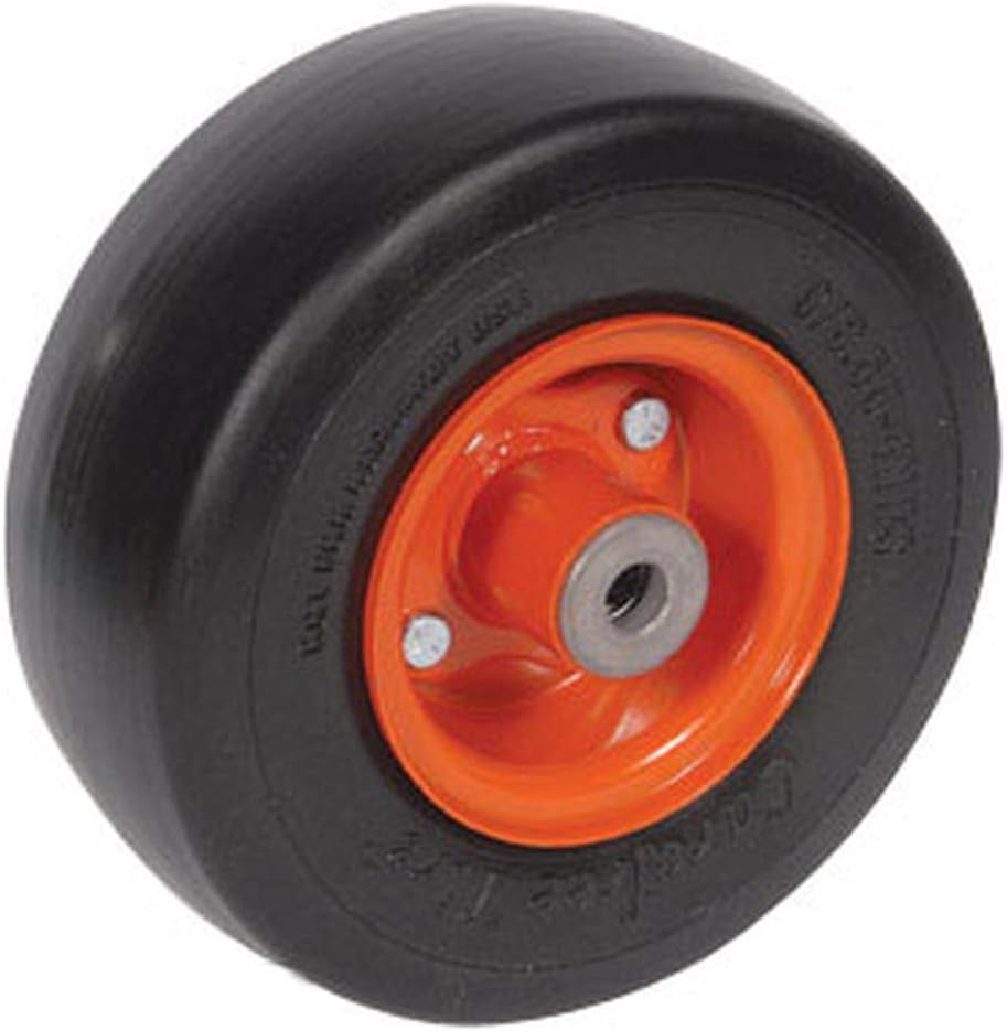 Front Mower Deck Wheel-Smooth 9X3.5X4 Solid Orange Fits Kubota