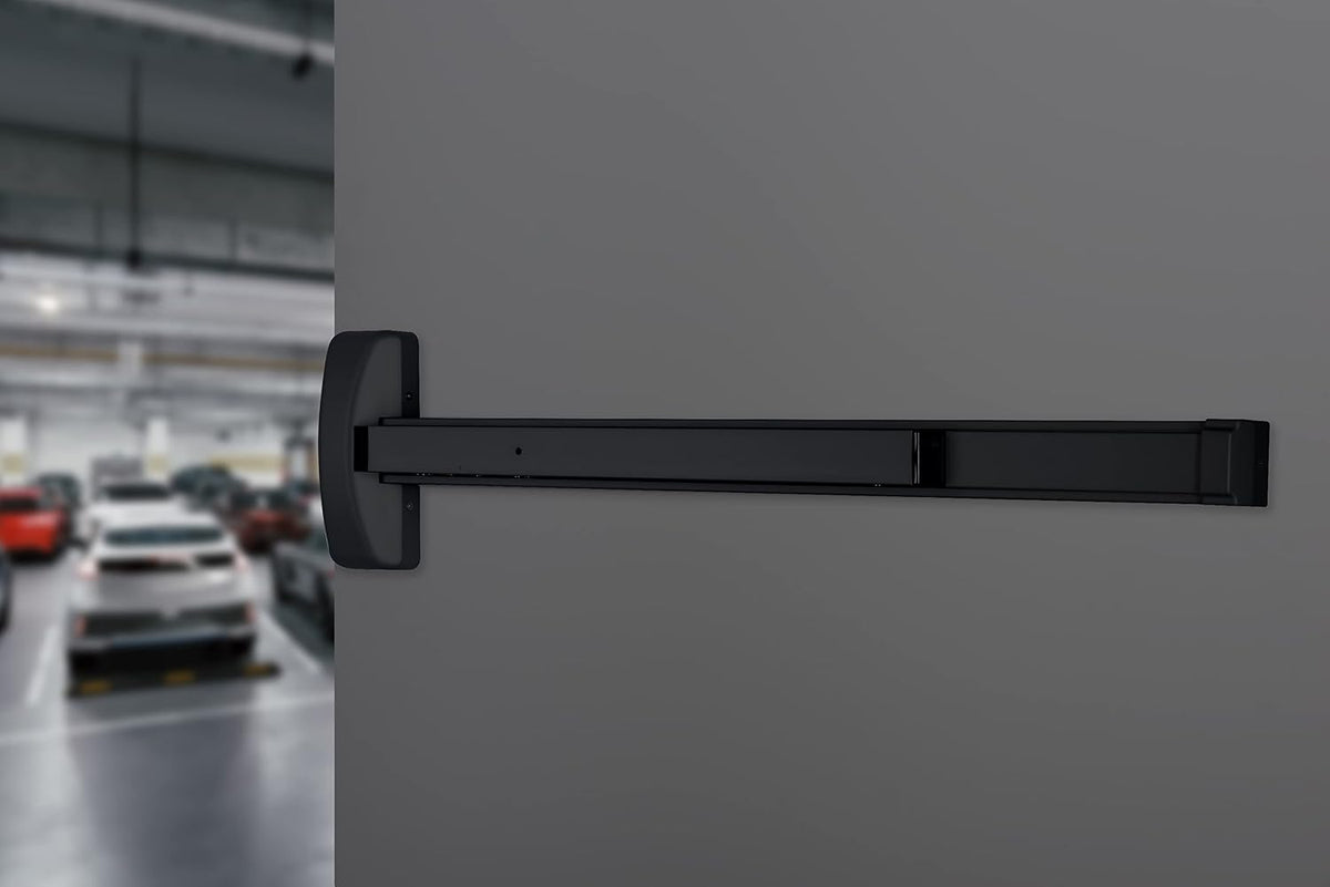 Brinks Commercial Rim Panic Exit Device, Matte Black - UL Listed Emergency Exit Hardware for Commercial Doors
