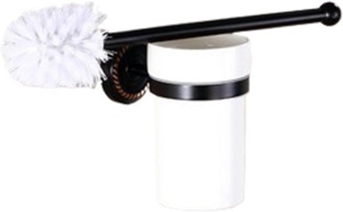 Solid Brass Black Bathroom Accessories Set,Robe Hook,Paper Holder,Towel Bar,Soap Basket, Fitting Sets(Toilet Brush Holder)