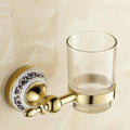 Golden Polished Porcelain Bathroom Accessories Bath Hardware Set Towel Bar Paper Holder Cloth Hook,Cup Holder