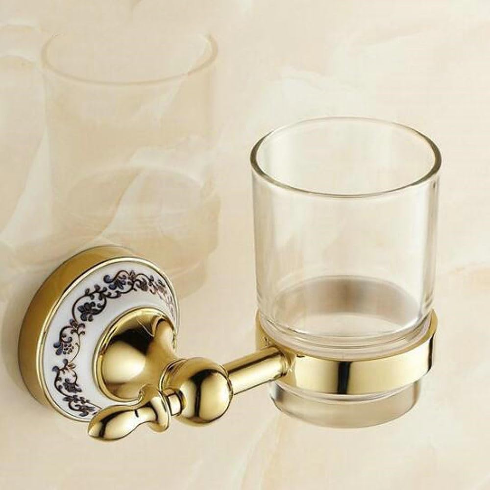 Golden Polished Porcelain Bathroom Accessories Bath Hardware Set Towel Bar Paper Holder Cloth Hook,Cup Holder